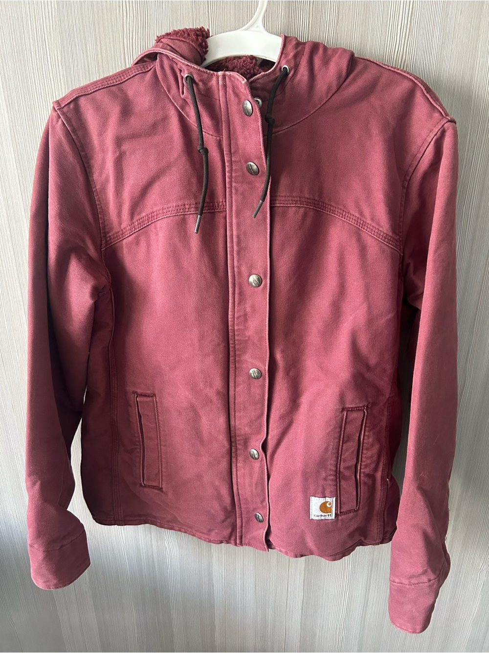 Carhartt Women's Maroon Hooded Utility Jacket